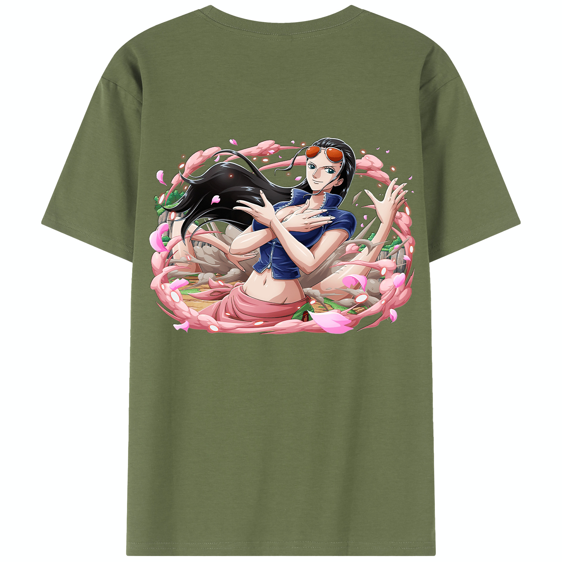 ワンピース ニコ・ロビン ONE PIECE Nico Robin 綿100％半袖Tシャツ（背面プリント）